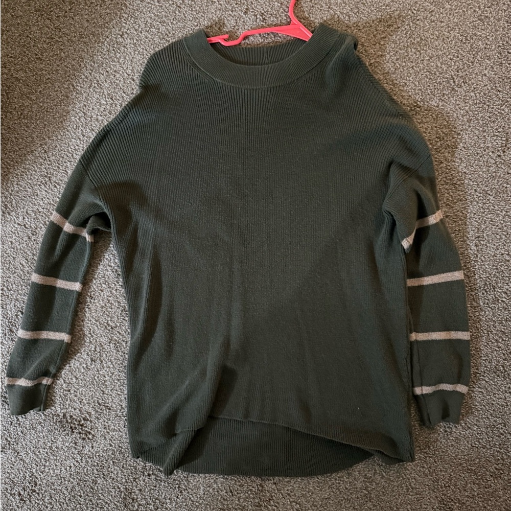 Green Striped Women's Sweater
